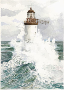 Emanuela Tenti - Quadro raffigurante il faro di Ar Men - acquerello