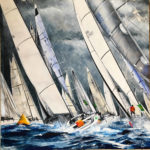 Eugenio Giaccone - Quadro dal titolo "Giraglia Rolex Cup 2016" Dimensioni cm. 70x70