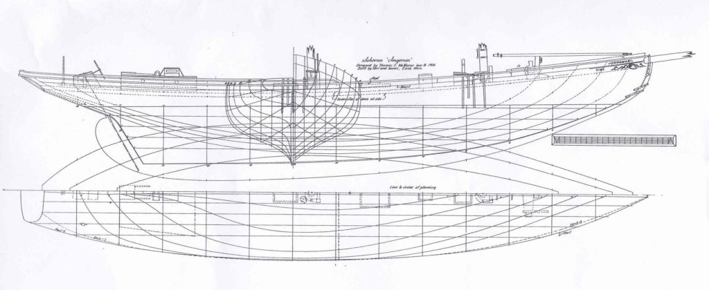 Goletta da pesca "Ingomar" del 1904 - piano di costruzione