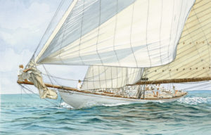 Ship portraits - Yacht "Tuiga" - acquerello