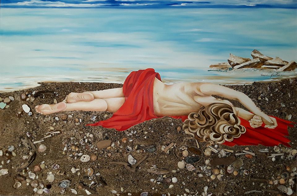 Teresa Grotteria - dipinto intitolato "distesa al sole"