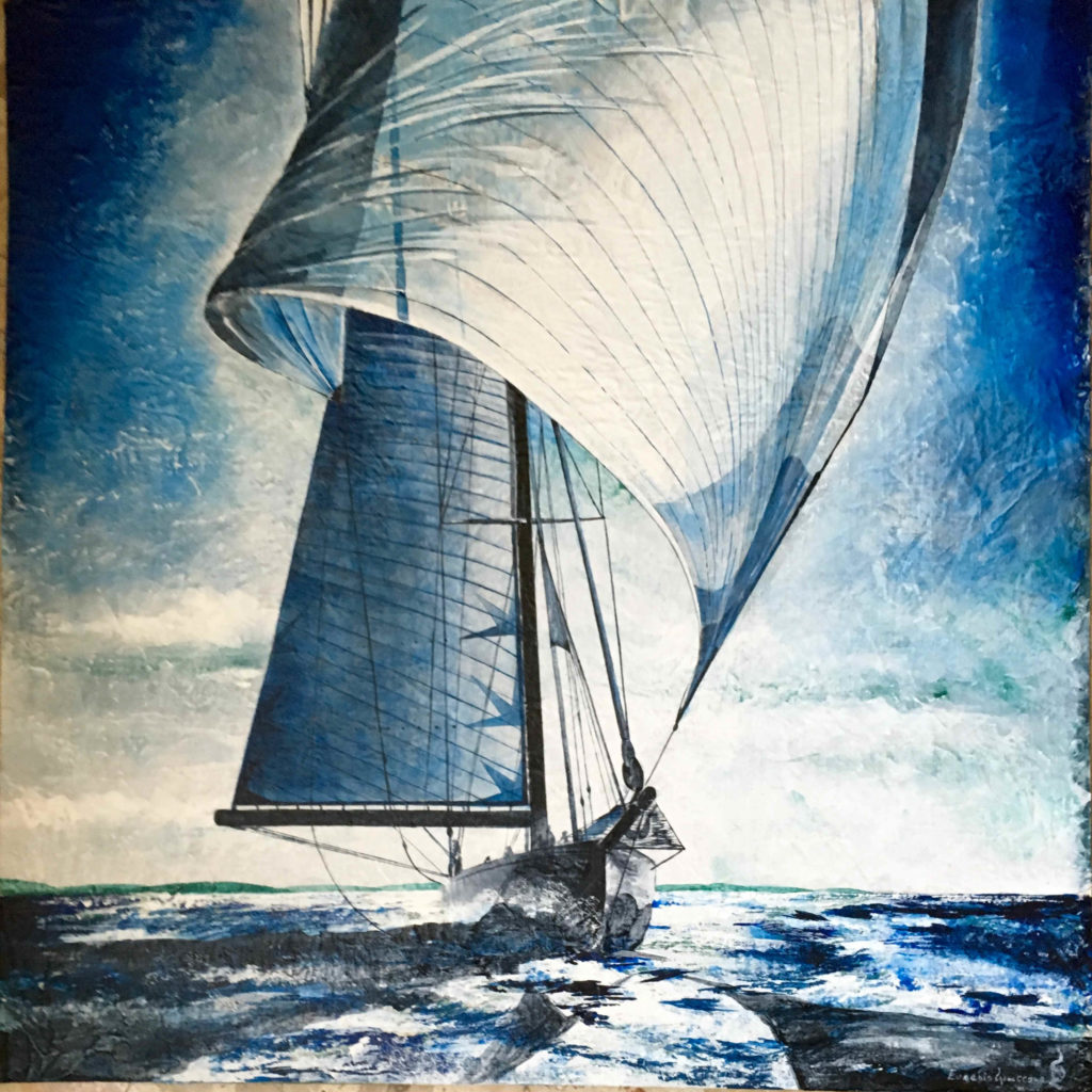 Quadro intitolato "Les voiles" Dimensioni cm. 70x70