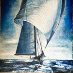 Eugenio Giaccone - Quadro intitolato "Les voiles" Dimensioni cm. 70x70