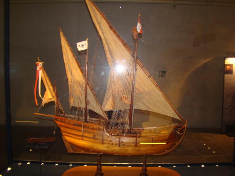 Modello della caravella Nina di Cristoforo Colombo. In esposizione al museo Galata di Genova