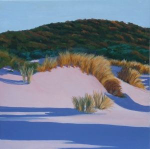 Spiagge della Sardegna - quadro intitolato Plagemesu ombre 07-2017-20x20 - autrice Chiara Pruna