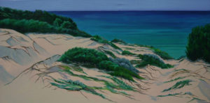 Spiagge della Sardegna - quadro intitolato oltre le dune...il mare-2011-60x120 - autrice Chiara Pruna