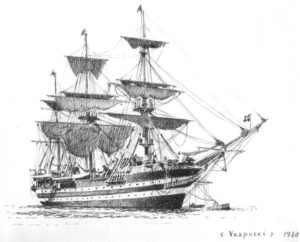 disegno della nave Vespucci - velieri di lungo corso