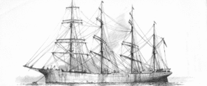 disegno di Balmoral - nave a quattro alberi - velieri di lungo corso