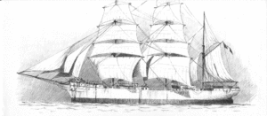 disegno della nave da carico "Lucia" - velieri di lungo corso