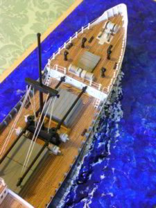 particolare del modello motonave Rubicone - diorama
