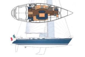 Grand Soleil 46.3 - profilo e pianta interni